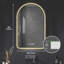 Miroir arqué 28 po x 48 po à DEL pour salle de bain, affichage de l'heure et de la température, rétroéclairage, antibuée, à intensité variable, avec trois températures de couleur - miroir de meuble-lavabo moderne, parfait pour un évier, cadre no