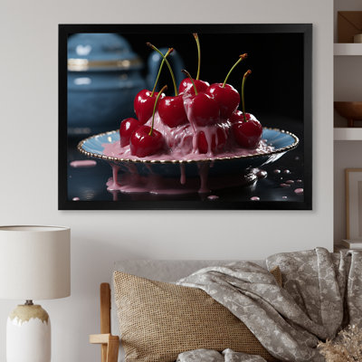 Cherry Sundae Dessert Explosion - Art mural cerise