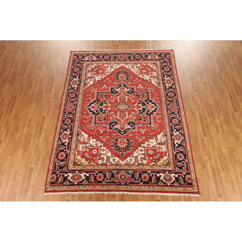 Tapis à motif oriental traditionnel géométrique 8 x 10