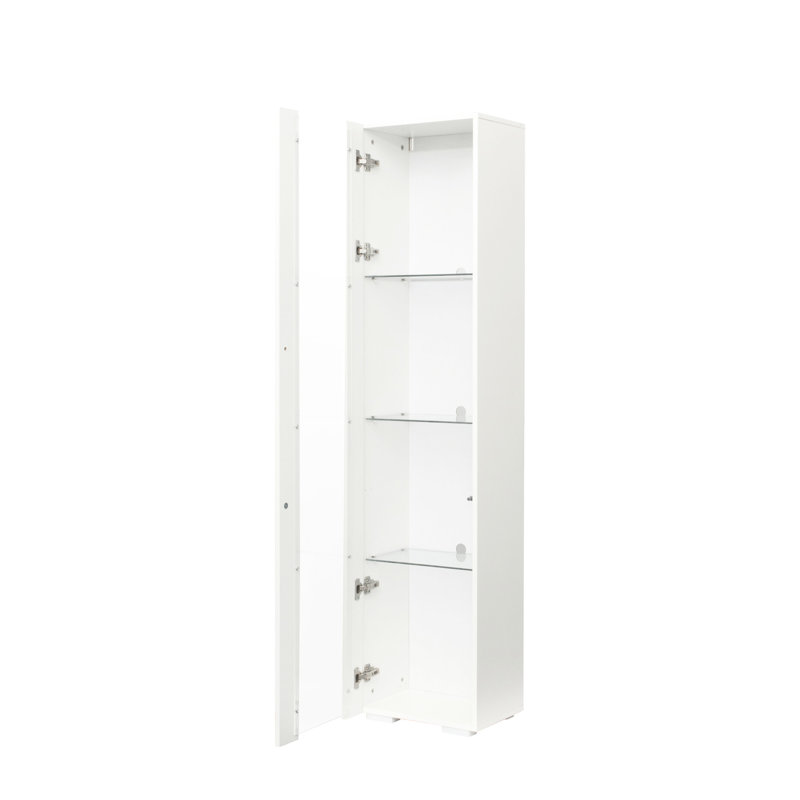 Armoire blanche avec lampe à bande en aluminium de 3 mm et panneau de particules de 15 mm de largeur, l 40 x 29 x H 170 cm, lampe pour matériaux stables, blanc, qualité pour le rangement