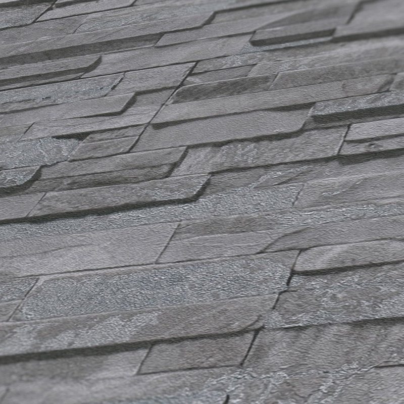 Rouleau de papier peint effet pierre de granit Bricks and More Collection, Gris foncé