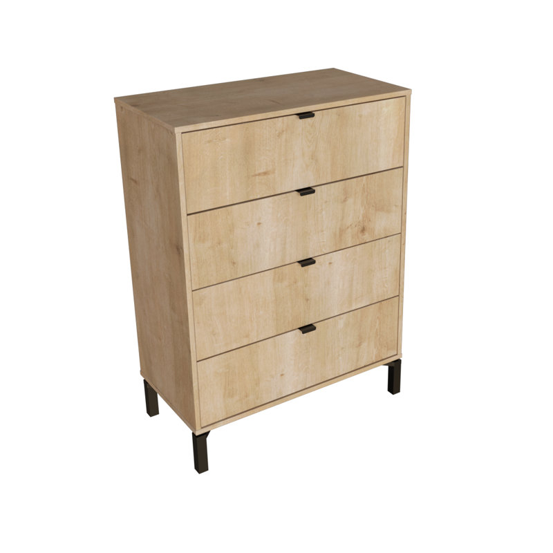30" - Four Drawer Standard Chest, Natural Wood