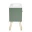 Ensemble de meuble-lavabo 36 po avec lavabo en résine, armoire de salle de bain simple autoportante moderne avec 2 tiroirs et 2 compartiments de rangement, meuble de rangement pour salle de bain, ensemble de meuble-lavabo avec cadre en bois massif