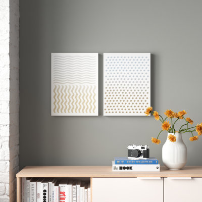 «Alvaro Abstract Neutral CLXIV» par Chichi Decor, impression sur toile tendue 2 pièces