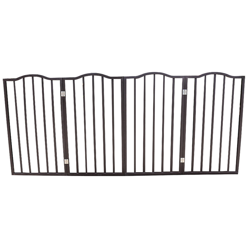 La barrière pour animaux Ezra - brun foncé - autoportante et pliable pour la maison offre un moyen pratique de gérer vos animaux de compagnie avec des escaliers pliants de couleur