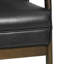 Chaise d'appoint rembourrée Mid-Century moderne en similicuir noir mat avec structure en bois d'hévéa espresso-120079798