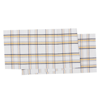 Mahckie Honey Bee Plaid Cotton Table Runner