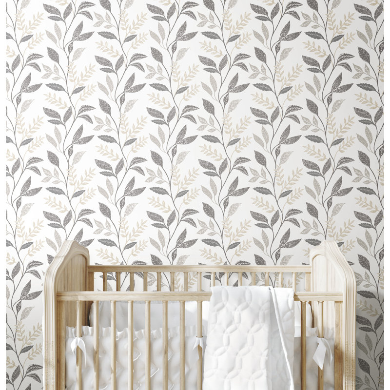 Rouleau de papier peint texturé pelez et collez 18 pi L 20,5 po, Gris / taupe