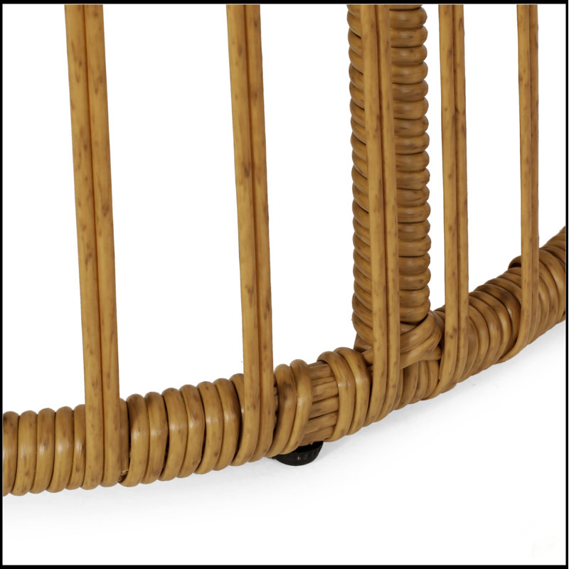 Table d'appoint en osier ELAINE, durable et élégante pour les espaces extérieurs, parfaite pour un décor bohème et une utilisation polyvalente.