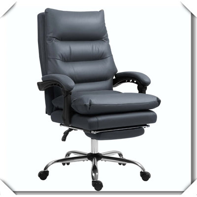 Microfibre Massage Office Chair Heated Reclining With Footrest
