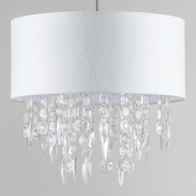 Fiji 36cm H Linen Drum Pendant Shade
