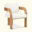 Ensemble de 2 chaises de salle à manger avec dossier coussiné, structure en bois massif-1362696442-1362696440