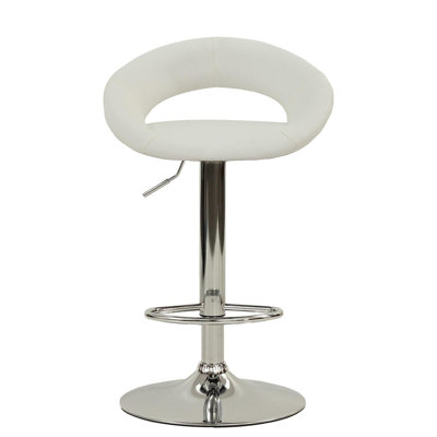 Ensemble de 2 tabourets de bar à hauteur ajustable revêtus de similicuir blanc