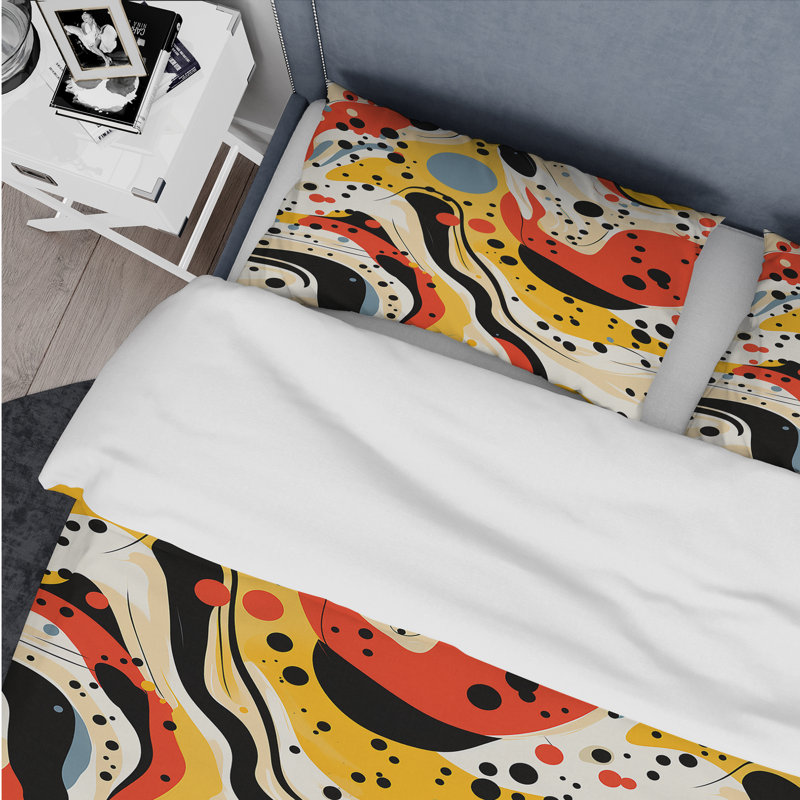Red Popart Lichtensteins Harmony - Ensemble de housse de couette abstrait, Housse de couette pour grand lit et 2 taies décor