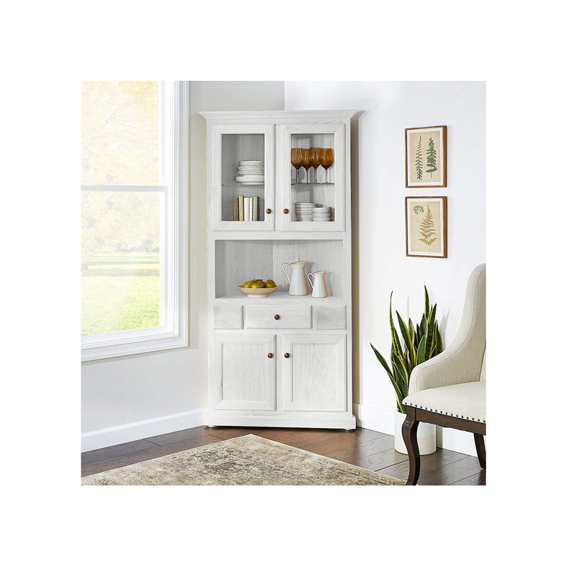 Haruka Sideboard with Bar Hutch, Bright White