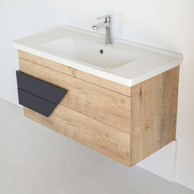 Meuble-lavabo en hêtre 40 po Babylone Oscar