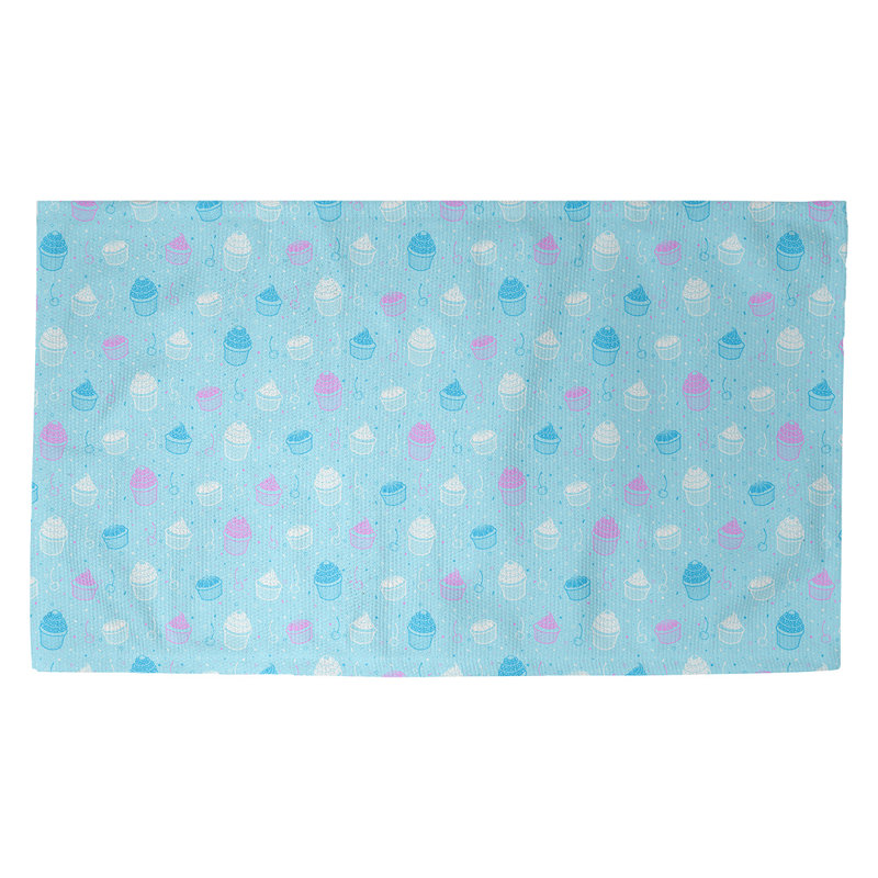 Tapis bleu/mauve petits gâteaux Avicia, Rectangle 3 pi x 5 pi 3 po