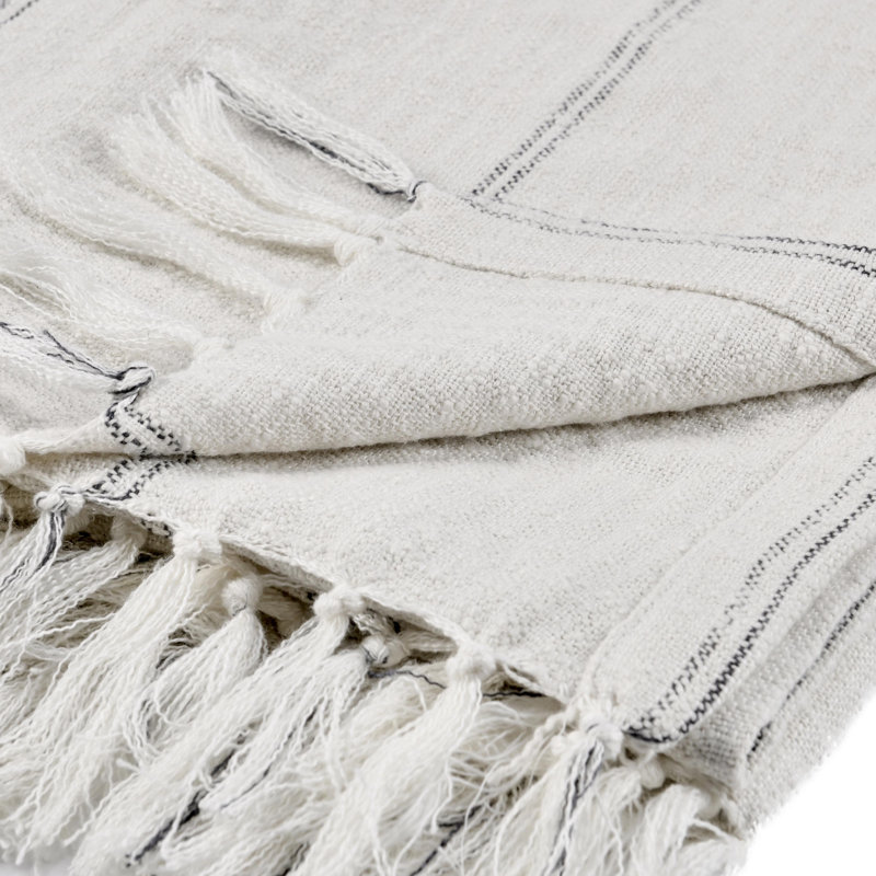 Godin Ria Woven Throw, Light Gray