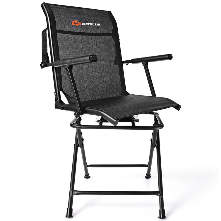 Costway Swivel Hunting Chair Foldable Mesh Chair W/ Armrests For