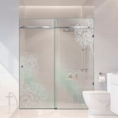 Portes de douche coulissantes en verre l 56 po x H 80 po