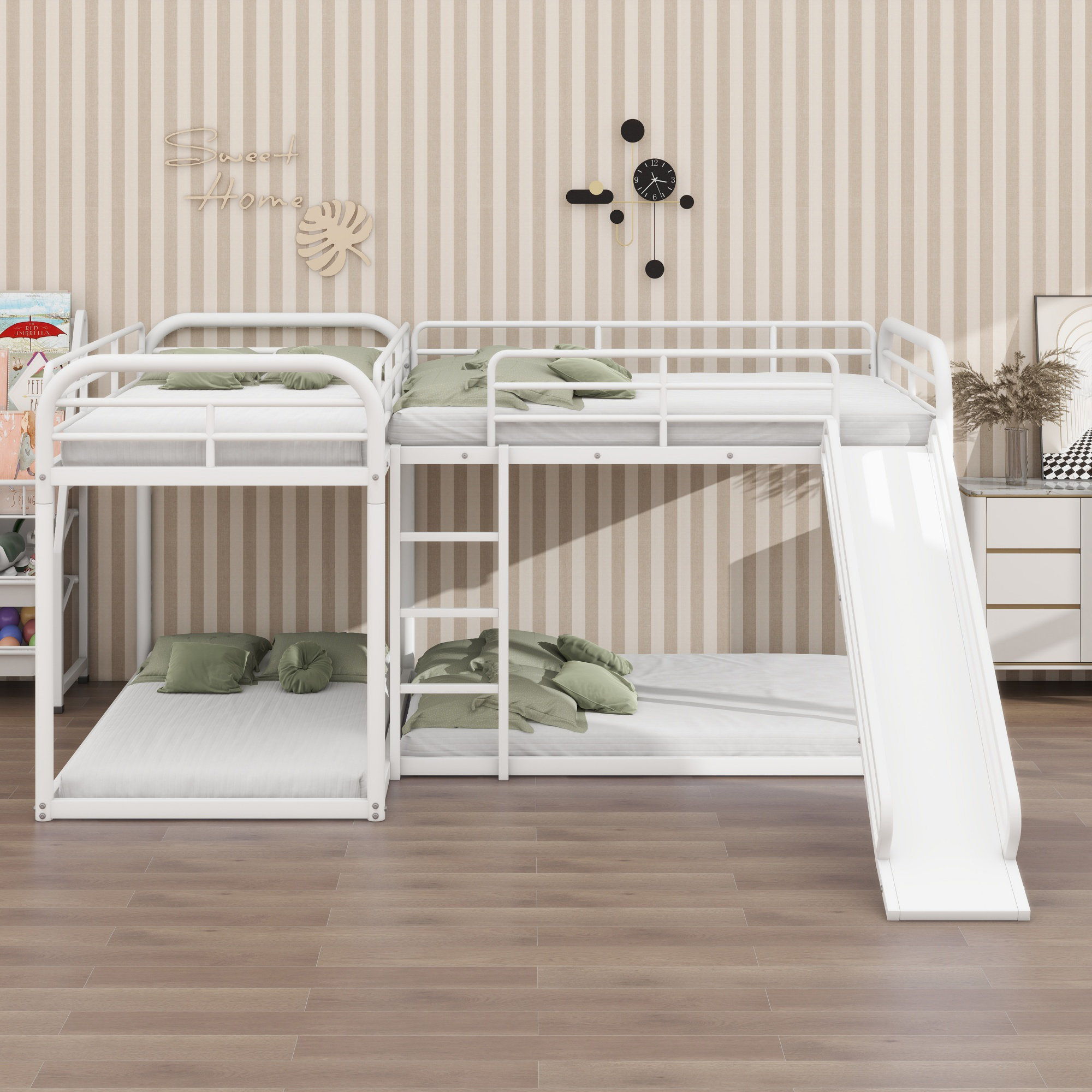 Isabelle & Max™ L-Shaped Bunk Bed With Slide And Short Ladder - Wayfair ...