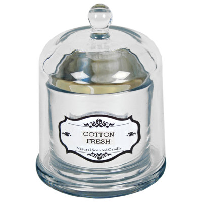 Cotton Fresh Scented Jar Candle with Glass Holder