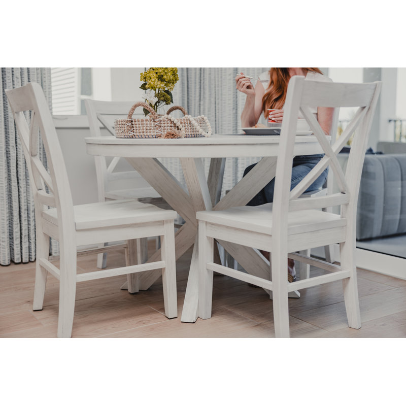 Surfside - X-Back Dining Chair - Set of 2 - Weathered White Finish