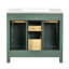 Ensemble de meuble-lavabo 36 po avec lavabo en céramique, meuble-lavabo simple autoportant moderne avec 4 tiroirs et 2 armoires, meuble de rangement pour la salle de bain, ensemble de meuble-lavabo avec cadre en bois massif-117193942