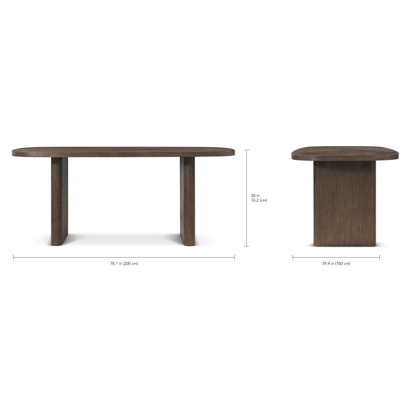 Paris Dining Table, Brown, 30" H x 78.74" L x 39.37" W