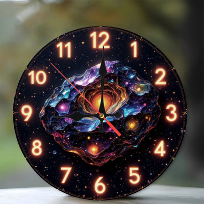 Horloge avec nébuleuse de l'espace