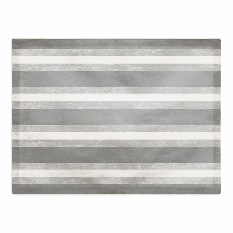 Niangua Polyester Striped Rectangle Placemat, Grey