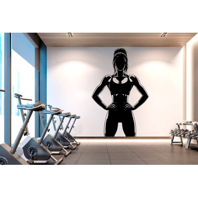 Adhésif décoratif pour salle de gym Home Gym Girl Power Fitness citation Decor Workout Art vinyle autocollants muraux pour salle de bain Gym Workout Motivation CrossFit 501RS