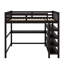 Lit mezzanine double avec tablettes de rangement et bureau-439181486-439181484