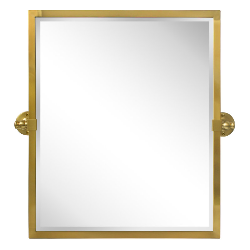 Metal Rectangle Mirror, Brushed Brass, 24" x 20"