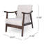 Chaise de style Mid-Century moderne avec revêtement beige et structure d'appoint brun