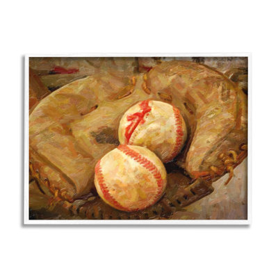 Gant de baseball détaillé contenant des ballons de sport
