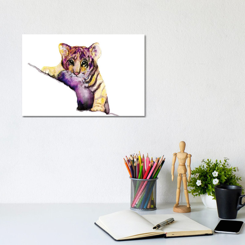 Little Tiger 1 Piece Wrapped Canvas Painting, 20.32 cm H x 30.48 cm W
