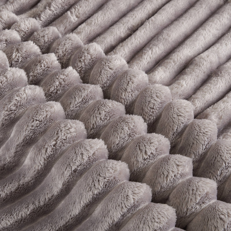 Couverture chauffante en peluche avec cordon chauffant, Gris