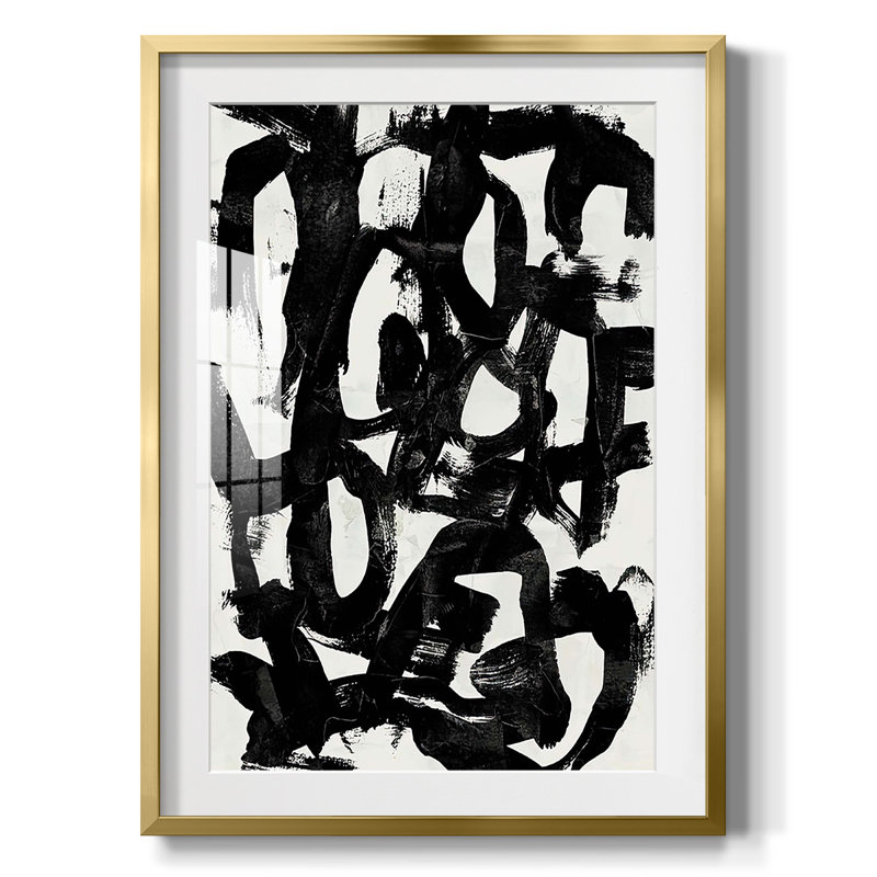Graffiti Tangle I - impression encadrée, Doré, H 28,5 po x l 20,5 po