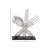 Shannan Aluminum Metal Utensils Decorative Silver Sculpture with Black Base