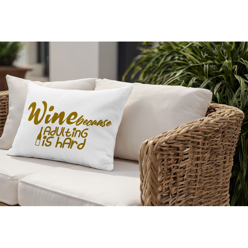 Davey Outdoor Reversible Throw Pillow, 14"H x 20"W, Gold