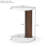 C-Shaped End Table, Small Side Table For Couch, Sofa Table With Wood Frame For Living Room, Bedroom, Bedside, Rustic (White And Walnut )