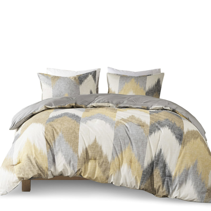 Édredon jaune double / grand, literie en coton imprimé, 3 pièces avec literie de remplissage en jaune, rembourrage, coton,