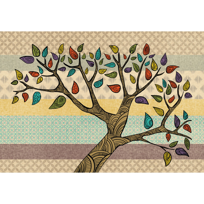 Fun Pattern Tree - Wrapped Canvas Print, 20cm H x 30cm W x 3.8cm D