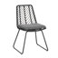 Ensemble de salle à manger d'extérieur en osier 7 pièces, table en rotin et chaises pour 6 pour terrasse, terrasse, porche, brun et noir