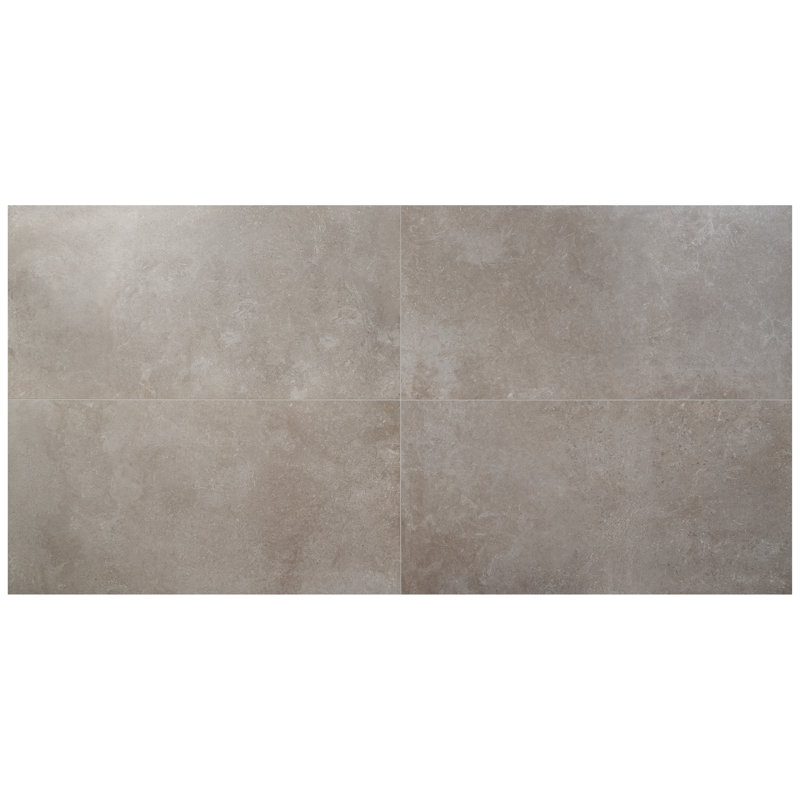 Aramon 23.62 in. x 47.24 in. Limestone Look Semi-Polished Porcelain Floor and Wall Tile (15.38 Sq. Ft. / Case), Gray