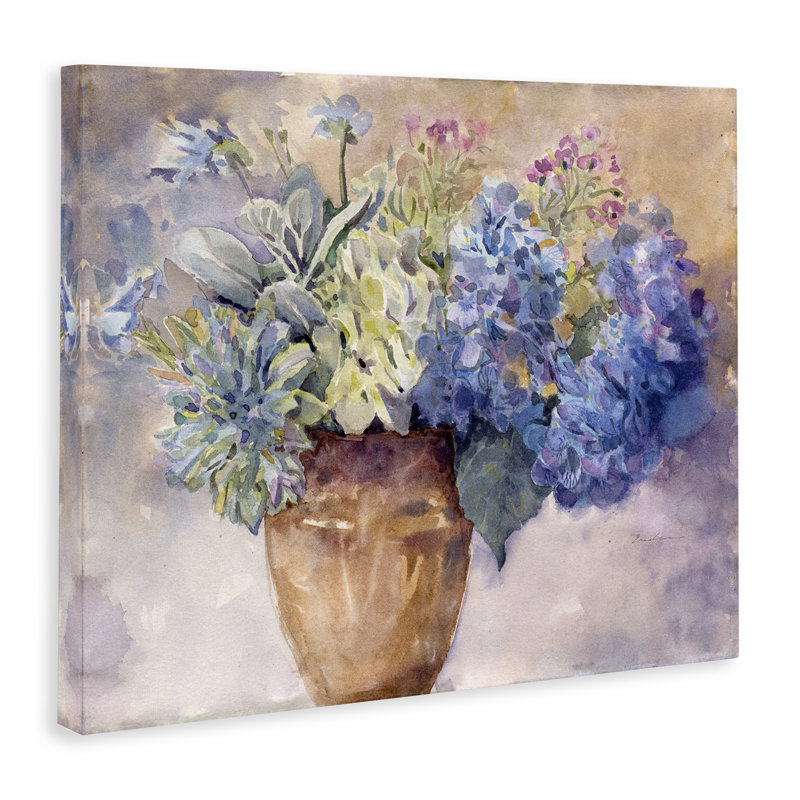 Hydrangée mauve, reproduction d'art sur toile, H 30 po x l 40 po x P 1,5 po