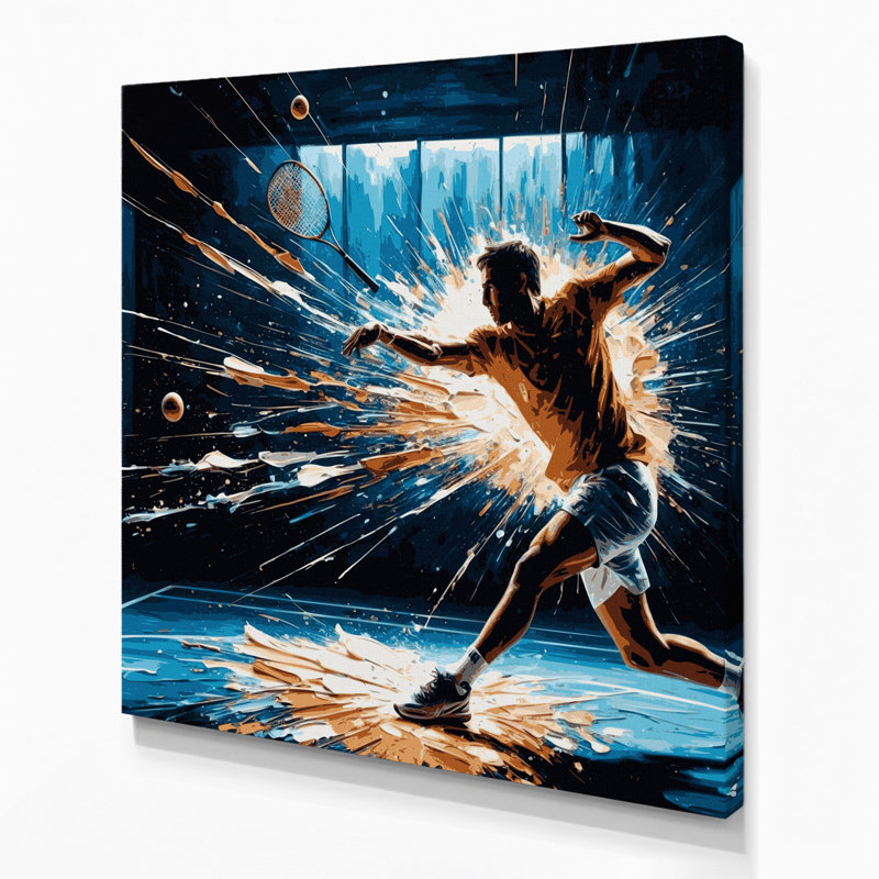 Art sur toile gris Sports Racquetball, H 12 po x l 12 po