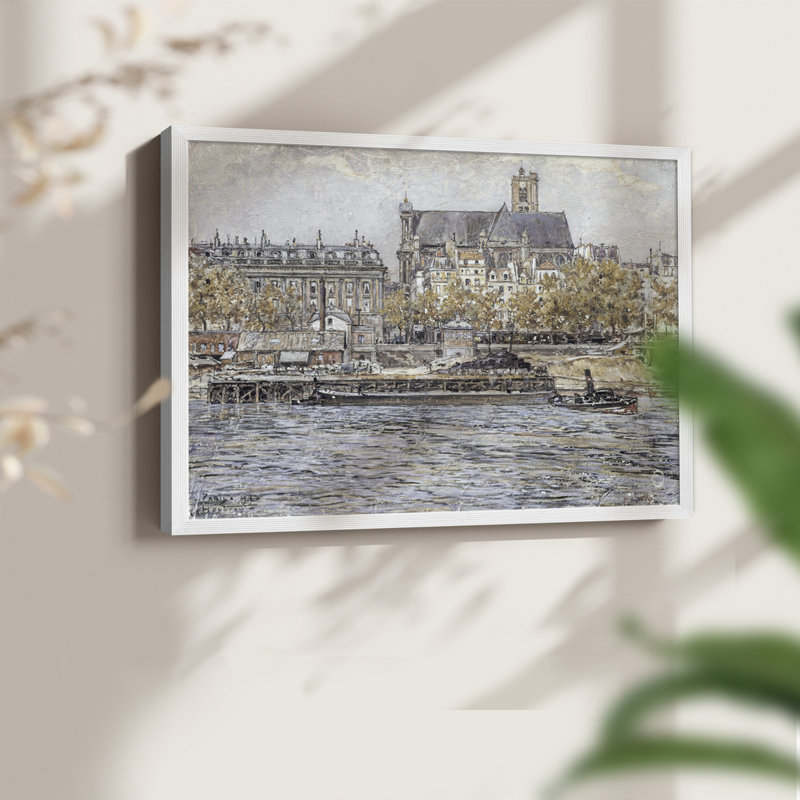 Paysages rétro-DV-impression encadrée - réarmable, H 11 po x l 14 po, Blanc