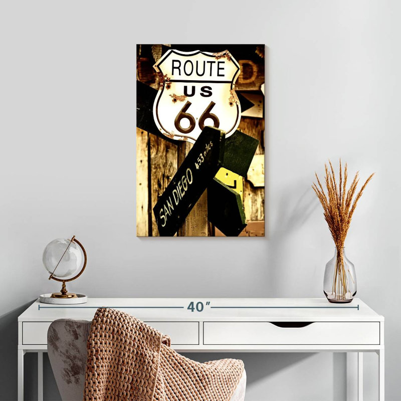 Panneau Mehar Route 66, H 24 po x l 16 po
